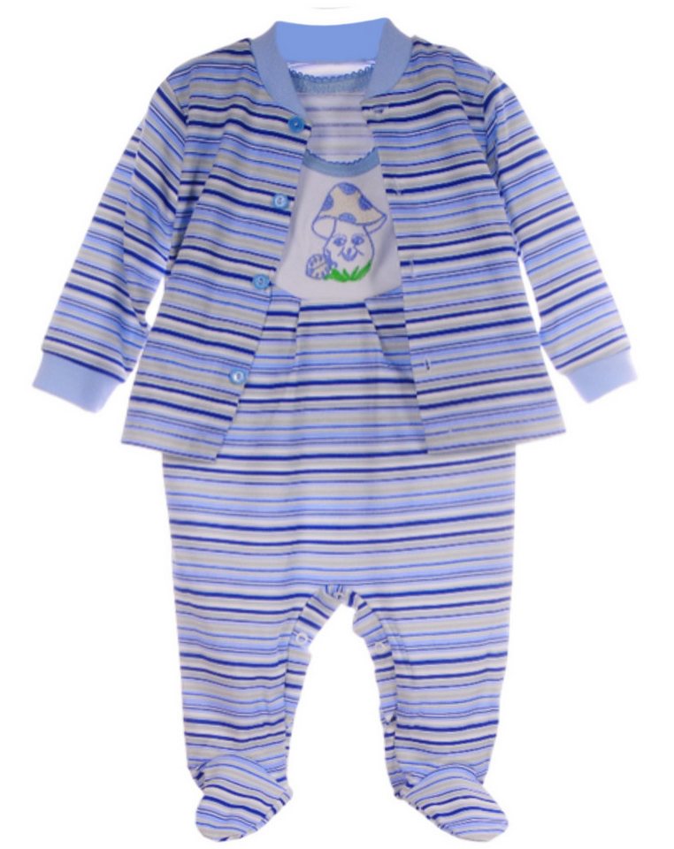 La Bortini Strampler Baby Stramplerhose und Langarmshirt Set in Blau gestreift von La Bortini