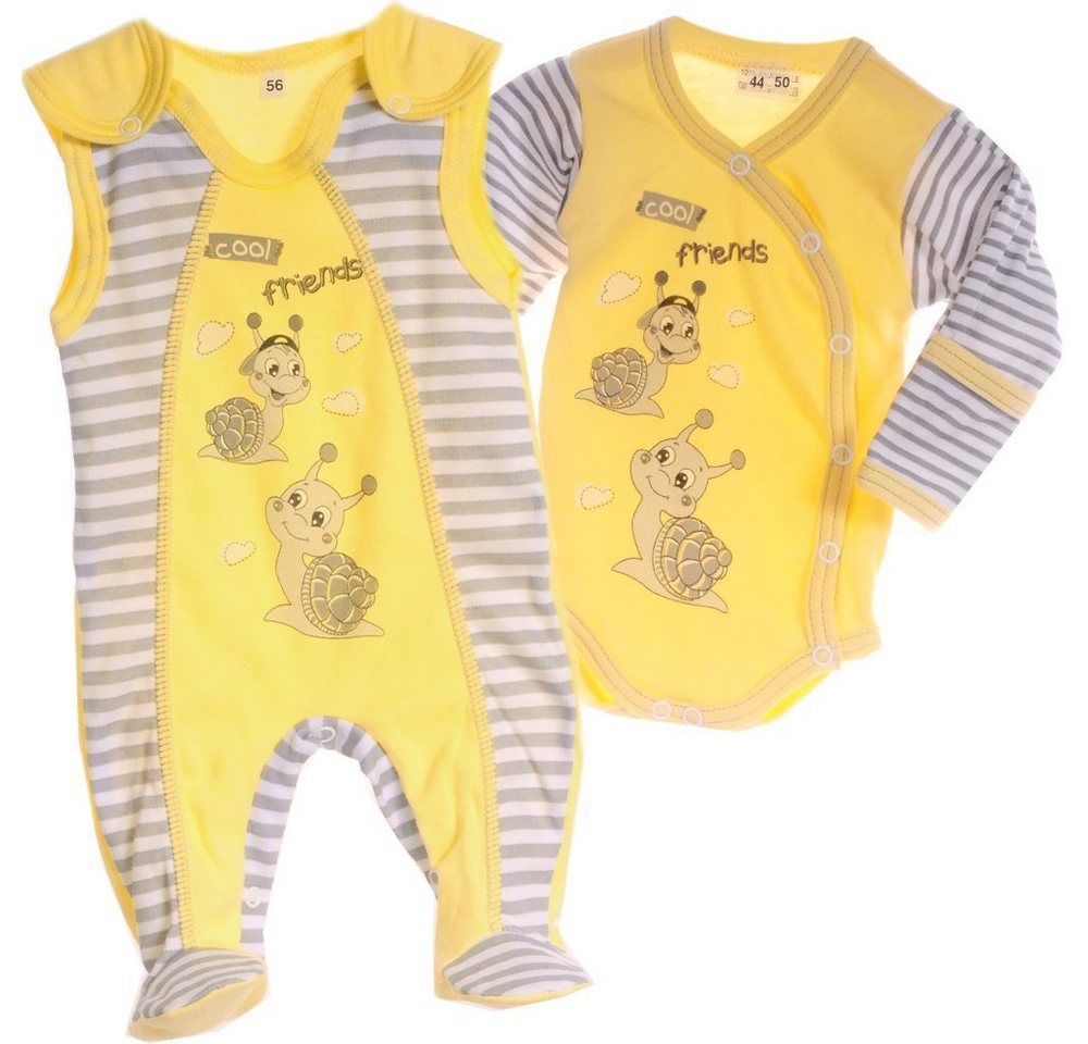 La Bortini Strampler Body und Strampler Baby Anzug 2Tlg. Wickelbody 44 50 56 62 68 von La Bortini