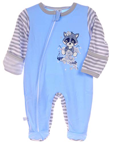 La Bortini Strampler Einteiler Overall Baby 44 50 56 62 68 74 80 86 92 Schlafanzug Reborn (44) von La Bortini