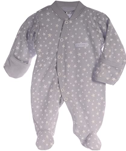 La Bortini Strampler Overall mit Kratzschutz Baby Schlafanzug 44 50 56 62 68 74 80 86 (as3, Numeric, Numeric_50, Numeric_56) von La Bortini