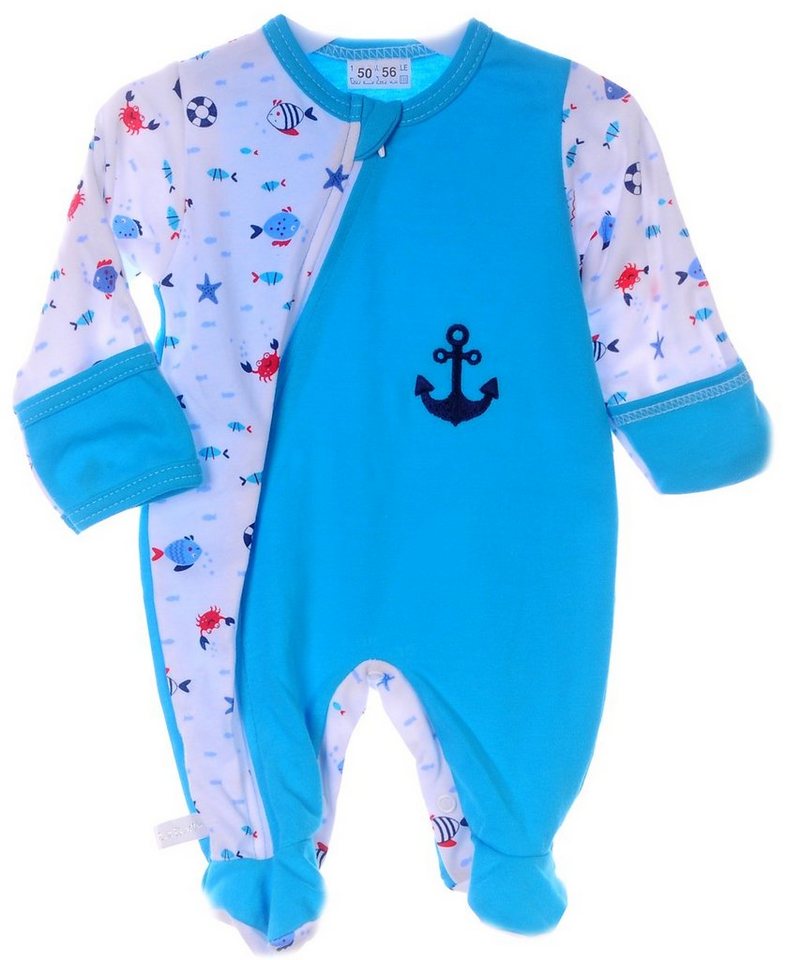 La Bortini Strampler Strampler Baby Overall mit Kratzschutz Schlafanzug 44 50 56 62 68 74 von La Bortini