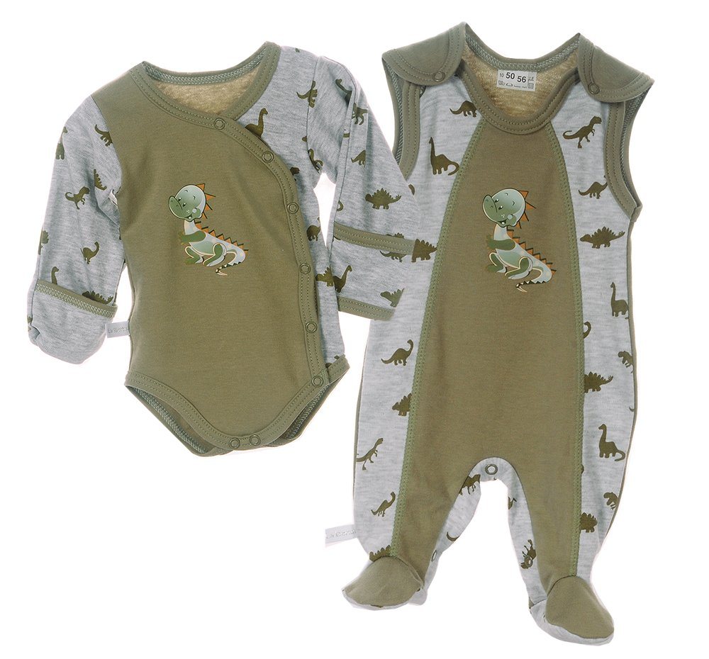 La Bortini Strampler Strampler Wickelbody Baby Set 2Tlg Body 44 50 56 62 68 74 aus reiner Baumwolle von La Bortini