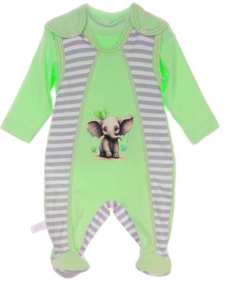 La Bortini Strampler Strampler und Langarmshirt Set Baby Anzug 2tlg 44 50 56 62 68 74 gestreift mit Print von La Bortini