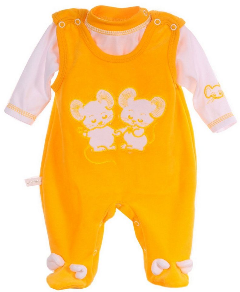 La Bortini Strampler Strampler und Shirt Baby Anzug in Grau Grün mit Maus aus weichem Velours, 44 50 56 62 68 La Bortini Strampler Strampler und Shirt Baby Anzug in Grau Grün mit Maus aus weichem Velours, 44 50 56 62 68 von La Bortini