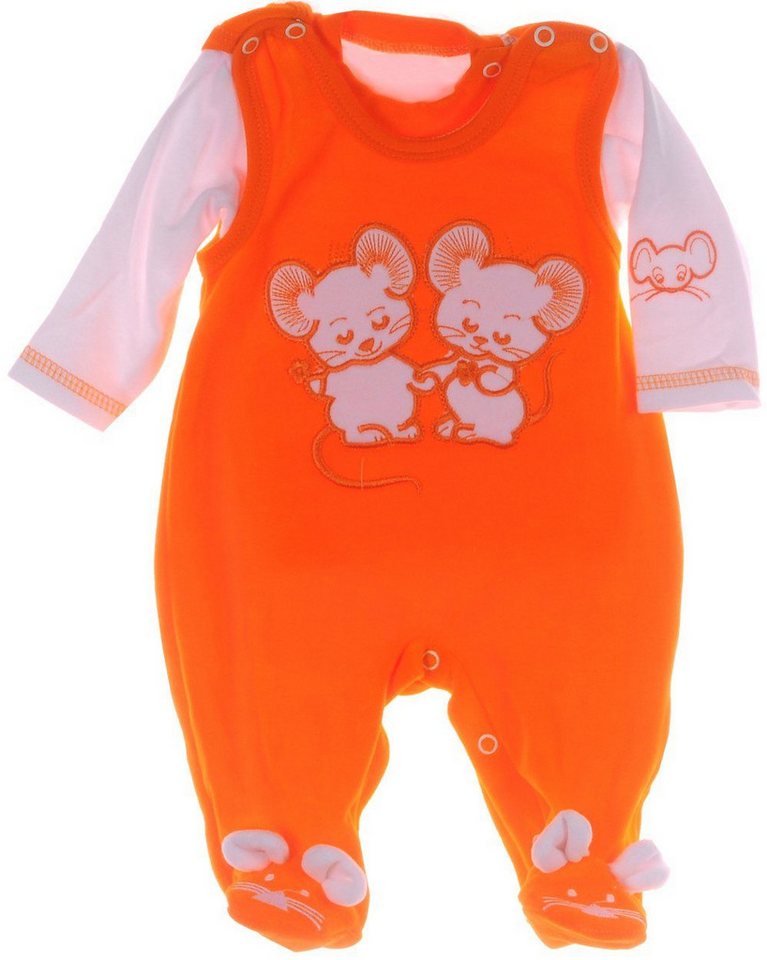 La Bortini Strampler Strampler und Shirt Baby Anzug in Grau Grün mit Maus aus weichem Velours, 44 50 56 62 68 La Bortini Strampler Strampler und Shirt Baby Anzug in Grau Grün mit Maus aus weichem Velours, 44 50 56 62 68 von La Bortini