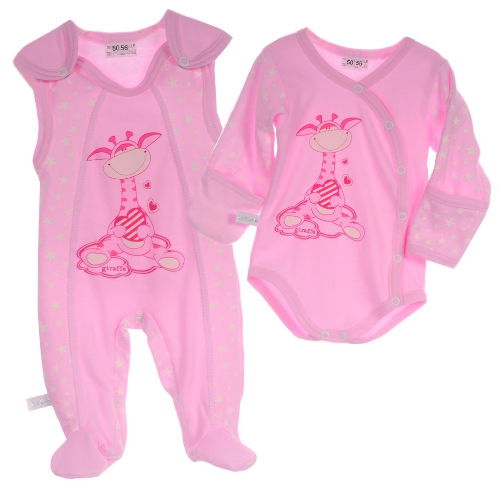 La Bortini Strampler Wickelbody und Strampler Set 2Tlg. Body Baby Anzug 44 50 56 62 68 74 von La Bortini