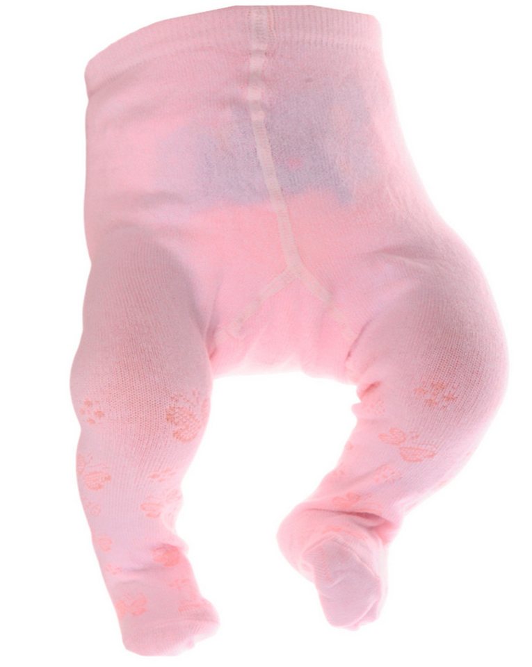 La Bortini Strumpfhose Baby Strumpfhose in weiß rosa mit Schmetterlingen für Neugeborene, festliche Erstlingsstrumpfhose, 50 56 62 68 74 80 86 von La Bortini