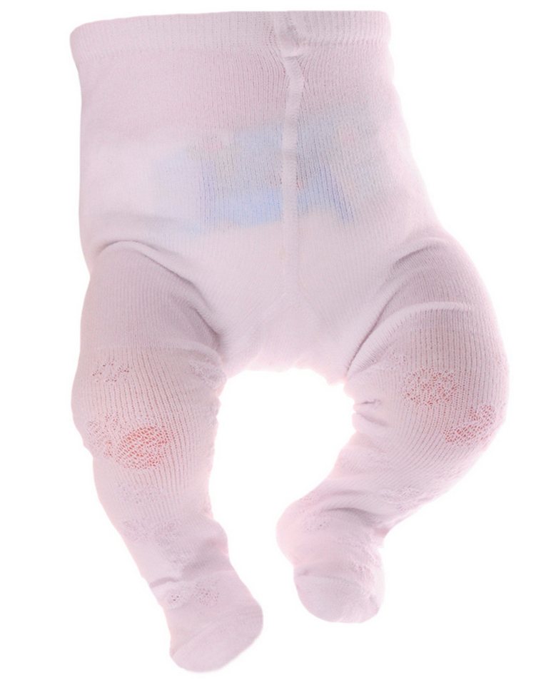 La Bortini Strumpfhose Baby Strumpfhose in weiß rosa mit Schmetterlingen für Neugeborene, festliche Erstlingsstrumpfhose, 50 56 62 68 74 80 86 von La Bortini