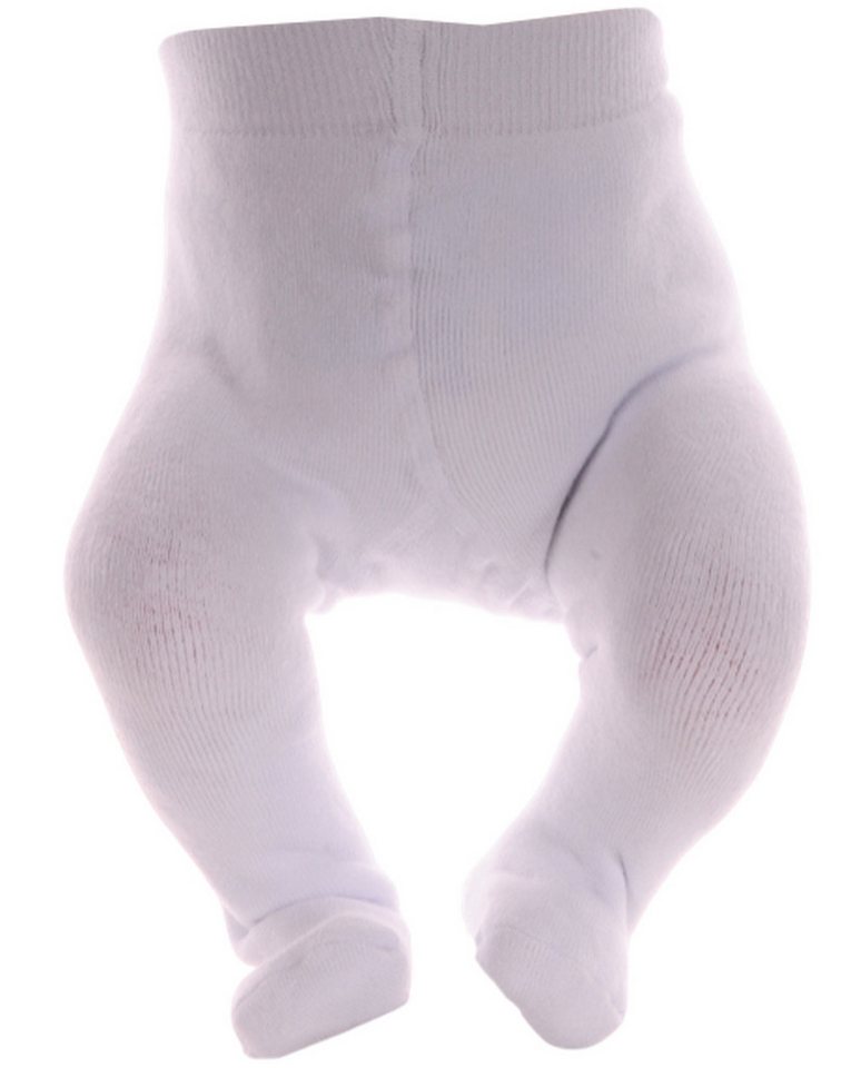 La Bortini Strumpfhose Baby Thermo Strumpfhose aus Frottee Stoff in Weiß neutral unisex, 44 50 56 62 68 74 80 86 92 von La Bortini