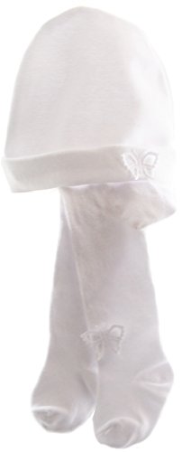La Bortini Strumpfhose & Mütze Set mit Schleife Weiß Taufe (68-74) von La Bortini