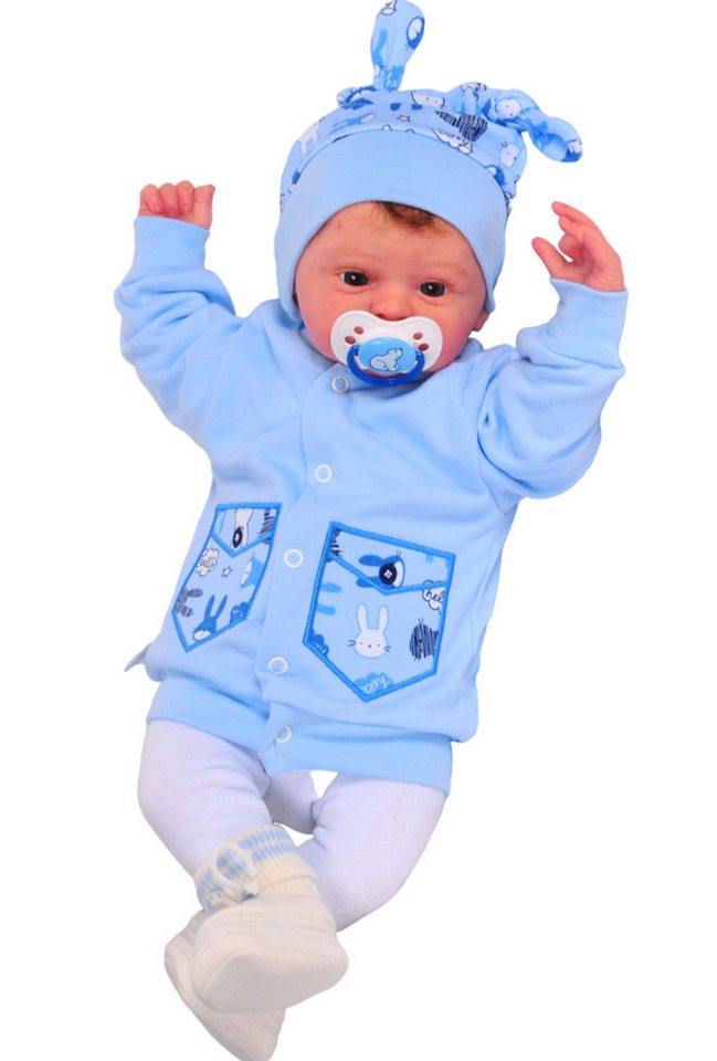 La Bortini Sweatjacke Baby Jacke leichtes Jäckchen Pulli in Blau mit Häschen von La Bortini