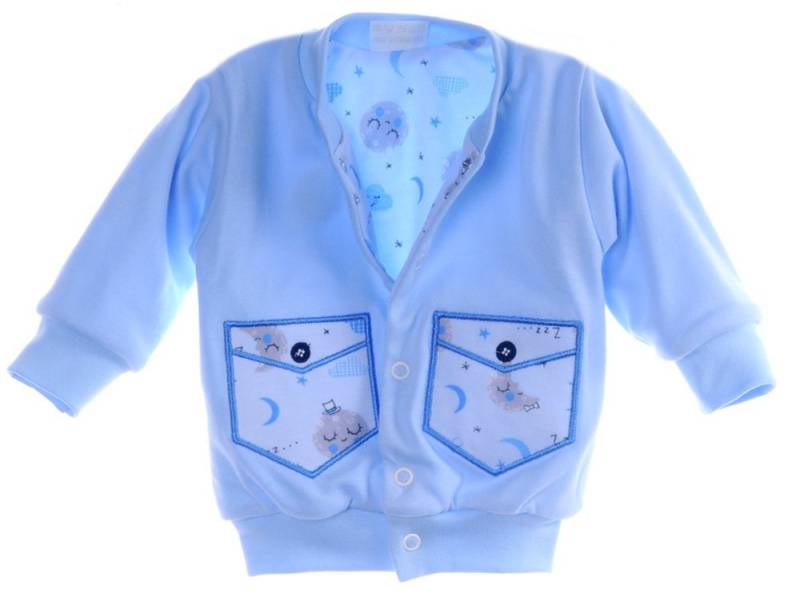 La Bortini Sweatjacke Doppellagige Baby Jacke leichtes Jäckchen in Blau aus reiner Baumwolle, 44 50 56 62 68 74 80 86 92 98 von La Bortini