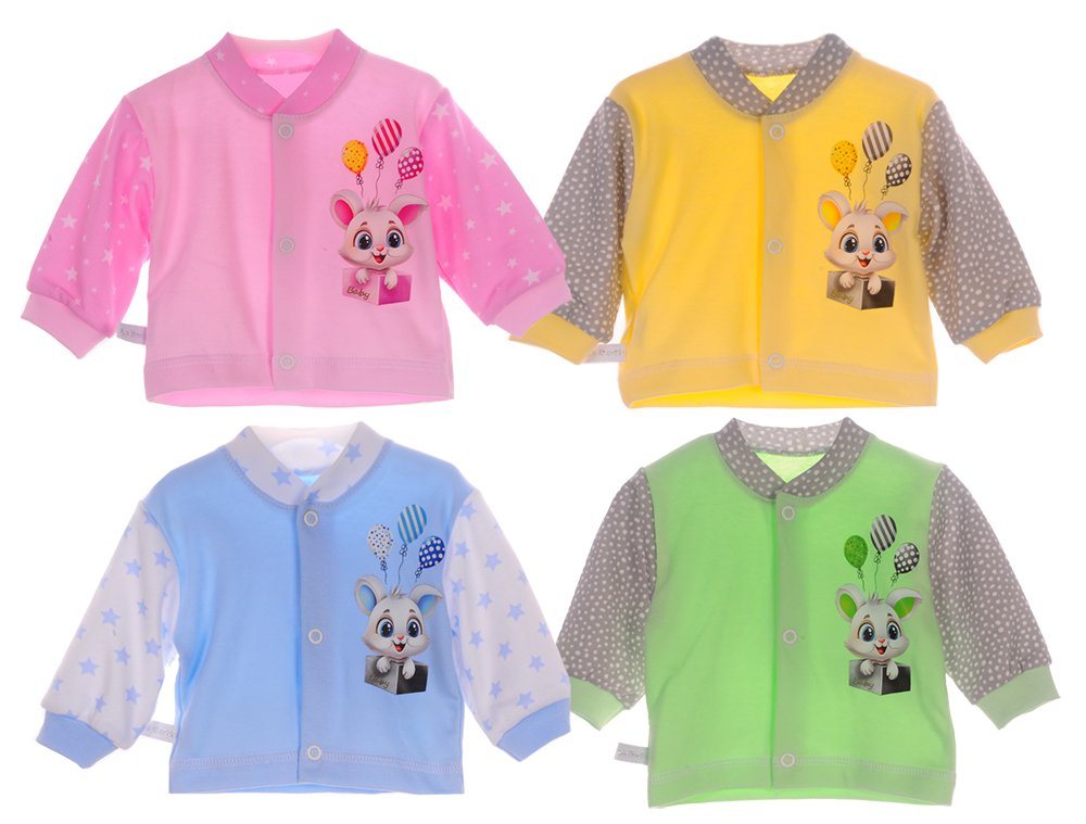 La Bortini T-Shirt Langarmshirt Baby Hemdchen Langarmshirt Erstlingsshirt 44 50 56 62 68 74 aus reiner Baumwolle, in verschiedenen Farben von La Bortini