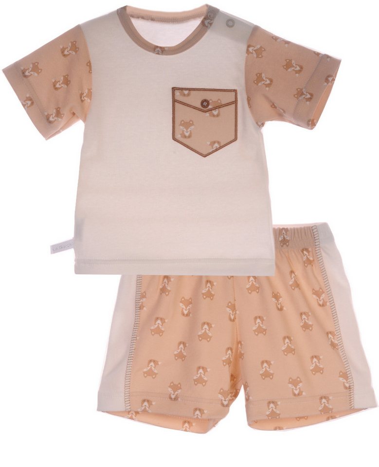 La Bortini T-Shirt & Shorts Baby Anzug Sommer Set 2Tlg Shirt und kurze Hose aus reiner Baumwolle, 44 50 56 62 68 74 80 86 92 98 von La Bortini