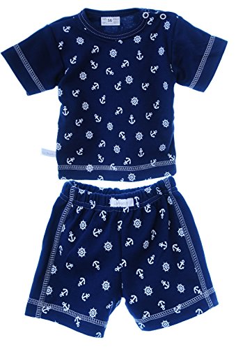 La Bortini T Shirt & Shorts Set Baby Set mit Anker Muster Blau/Marine Sommer Shirt (98) von La Bortini