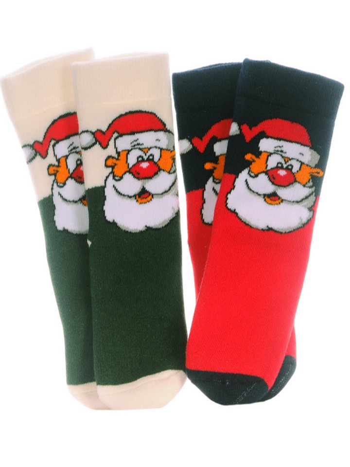 La Bortini Thermosocken Socken 2er Pack Weihnachtssocken Baby Kinder socks weihnachtlich von La Bortini
