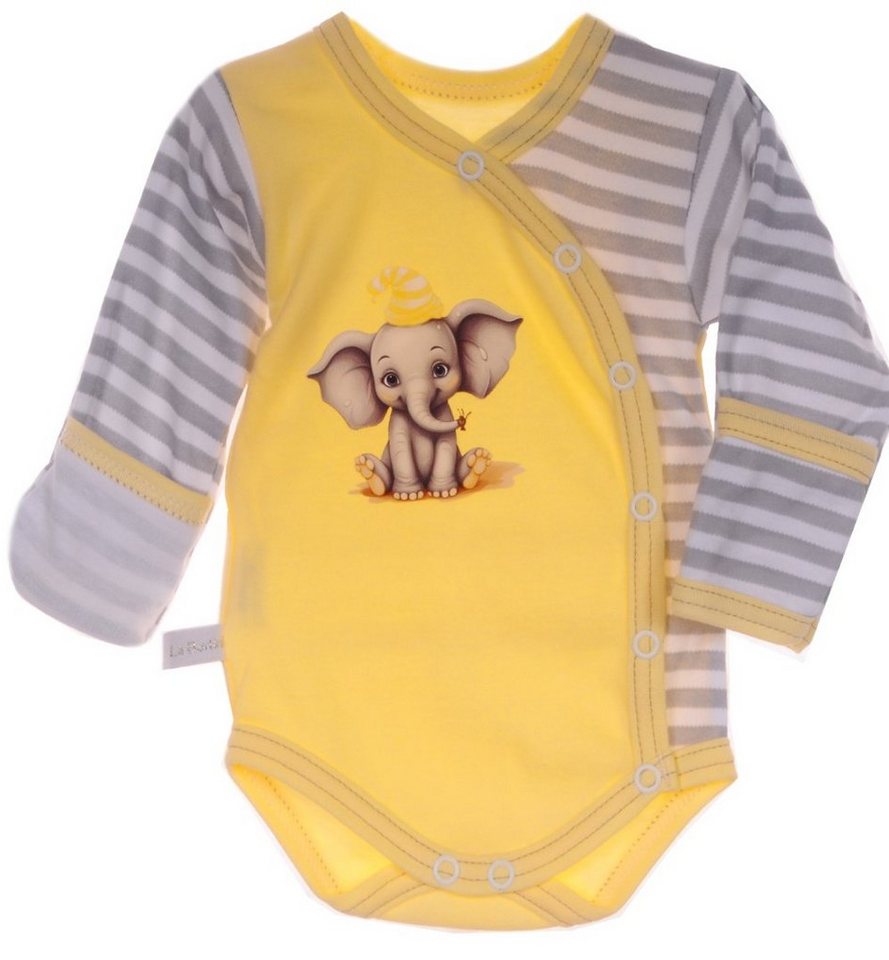 La Bortini Wickelbody Baby Body Langarmbody 44 50 56 62 68 74 Ärmel mit Krazschutz Kratzhandschuhe von La Bortini