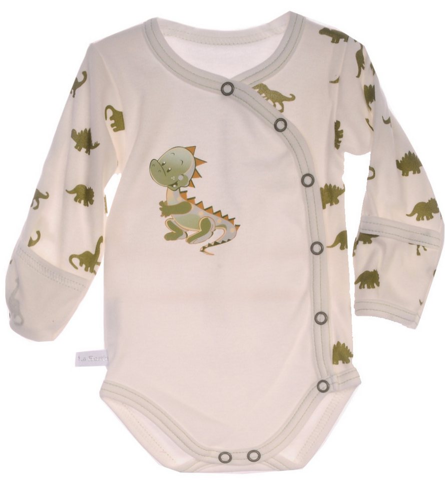 La Bortini Wickelbody Baby Body Langarmbody aus reiner Baumwolle, 44 50 56 62 68 74 80 86 mit Kratzschutz von La Bortini