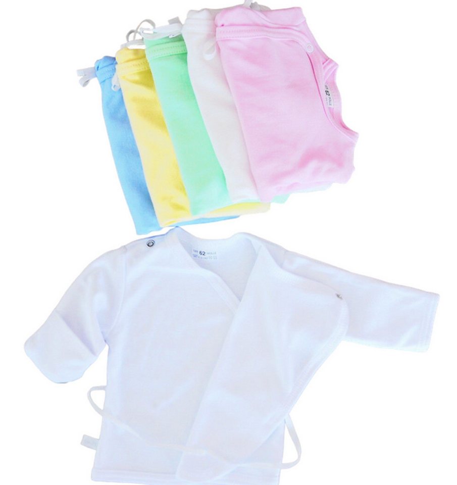 La Bortini Wickelshirt Baby Wickelhemdchen Flügelshirt für Neugeborene aus reiner Baumwolle, 44 50 56 62 68 von La Bortini