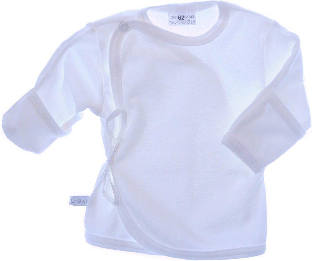 La Bortini Wickelshirt Wickelhemdchen Baby Hemdchen Creme 44 50 56 62 68 Flügelhemdchen von La Bortini