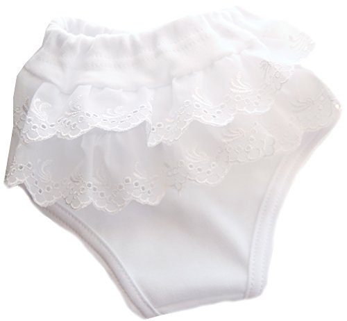 La Bortini Slips Frilly Kinder Baby Unterwäsche Unterhose Höschen Mit Rüschen Weiß (86/92) von La Bortini