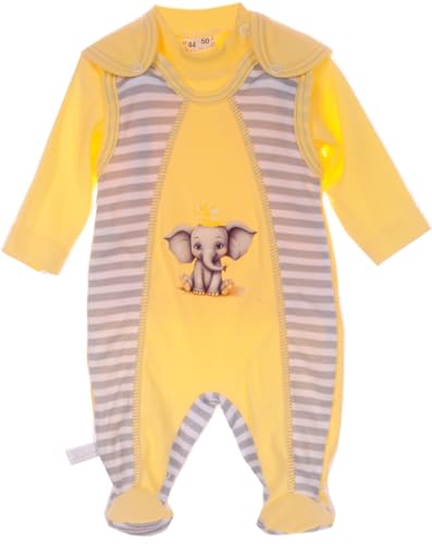 Strampler und Hemdchen Set Baby Anzug 2tlg 44 50 56 62 68 74 aus reiner Baumwolle (4, 68-74) von La Bortini