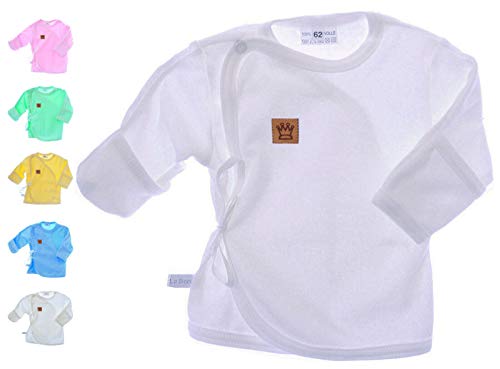 Wickelhemdchen Wickelshirt Baby Hemdchen 50 56 62 68 Shirt Flügelshirt Flügel (weiß, 44-50) von La Bortini