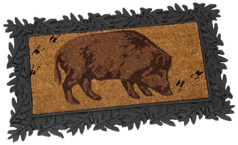 La Chasse® Geldbörse Fußmatte "Keiler" Wildschwein Fußabstreifer Geschenk von Oefele Jagd von La Chasse®