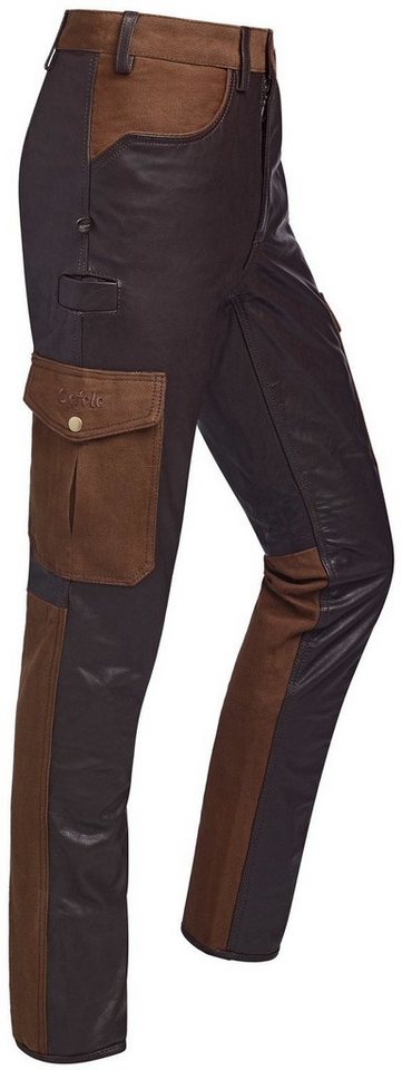 La Chasse® Lederhose Cargo-Büffellederhose Colmar" mit Canvas-Besatz Jagdhose Herren NEU" von La Chasse®