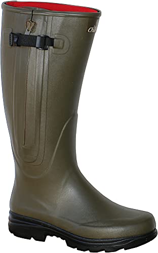 La Chasse Neoprene-Gummistiefel mit Reißverschluss für Damen und Herren absolut wasserdicht Jagdgummistiefel Winter Gummistiefel für Jäger Neoprenestiefel gefüttert (42 EU, Oliv (grün)) von La Chasse