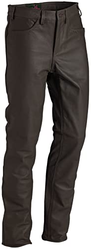 La Chasse Strapazier-Lederhose aus Büffelleder für Damen und Herren Trachtenhose Büffellederhose Jagdlederhose (106, Braun) von La Chasse