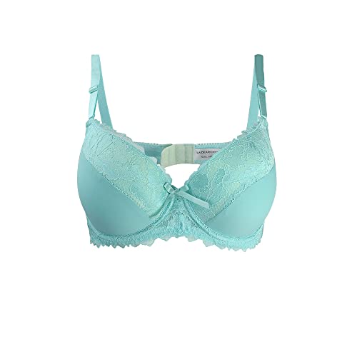 La Dearchuu Damen BH Set, Push Up BH und Slip Set Größe 75B-105E, Spitze Bügel BH Unterwäsche Dessous Set Minimizer BH für Frauen, Türkis (Größe 105E/ 46DD) von La Dearchuu