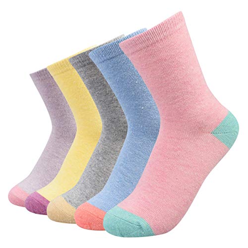 La Dearchuu Damen Winter Wollsocken Dicke Warme Socken 5 Paar, Atmungsaktive Weiche Wintersocken Thermo Socken für Frauen Mädchen Einheitsgröße 35-40, Solide von La Dearchuu