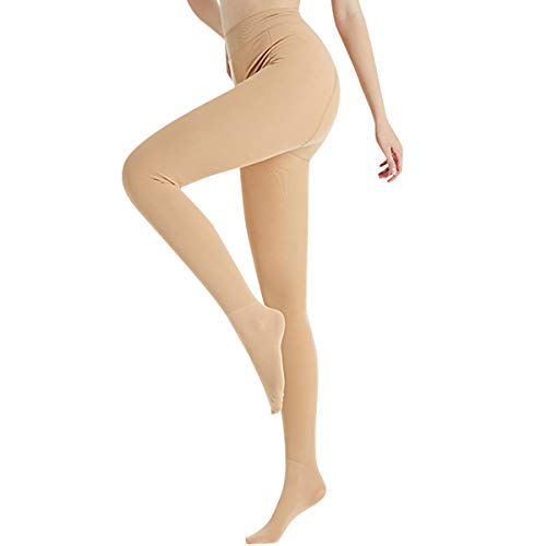 La Dearchuu Thermo Strumpfhose Damen, Winter Warme Strumpfhose Blickdicht Hautfarbe Fleece Futter Leggings Hosen High Waist Footies Tights Dicke Feinstrumpfhose für Frauen EU 32-36 von La Dearchuu