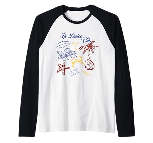 La Dolce Vita Italien Amalfiküste Amalficore Mädchen Sommer Raglan von La Dolce Vita Summer Amalfi Beach Italy Gifts