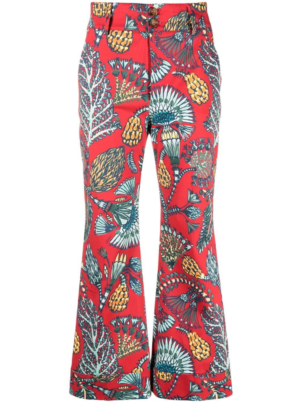 La DoubleJ Hose mit botanischem Print - Rot von La DoubleJ