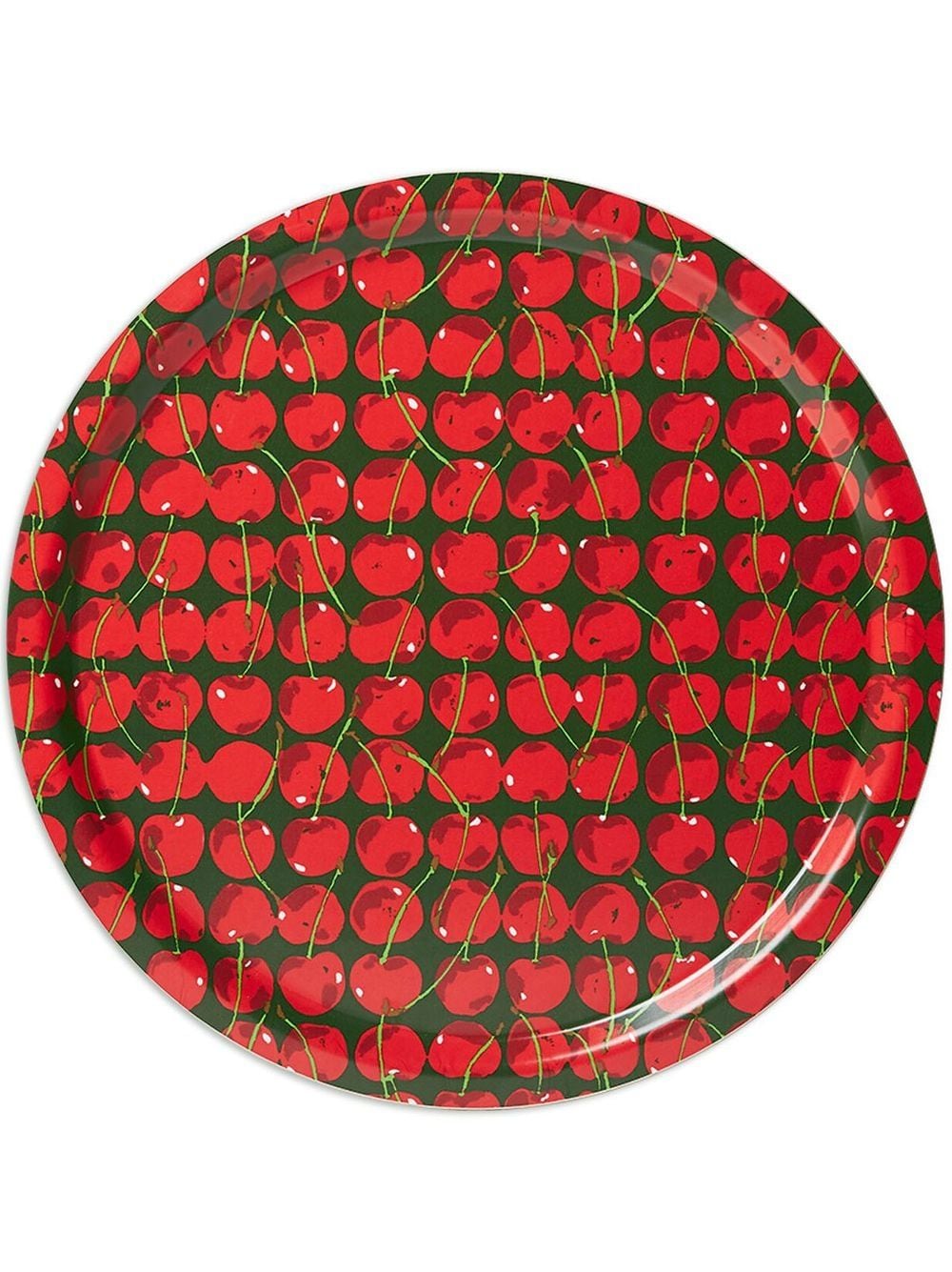 La DoubleJ Rundes Tablett mit grafischem Print - Rot von La DoubleJ