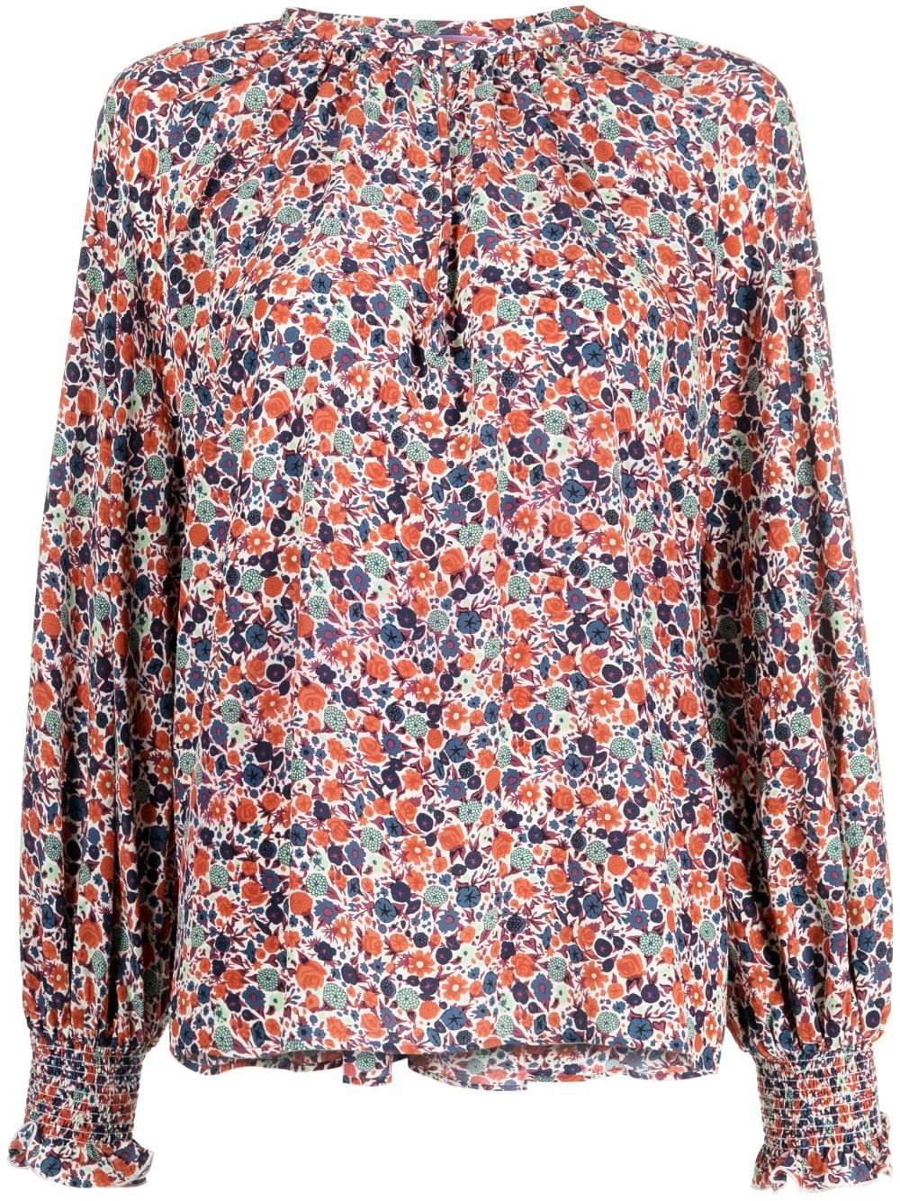 La DoubleJ Seidenbluse mit Blumen-Print - Blau von La DoubleJ