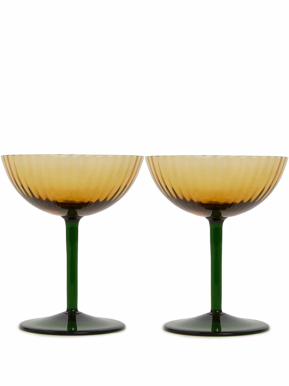 La DoubleJ Set aus zwei Champagne Coupe Gläsern - Gelb von La DoubleJ