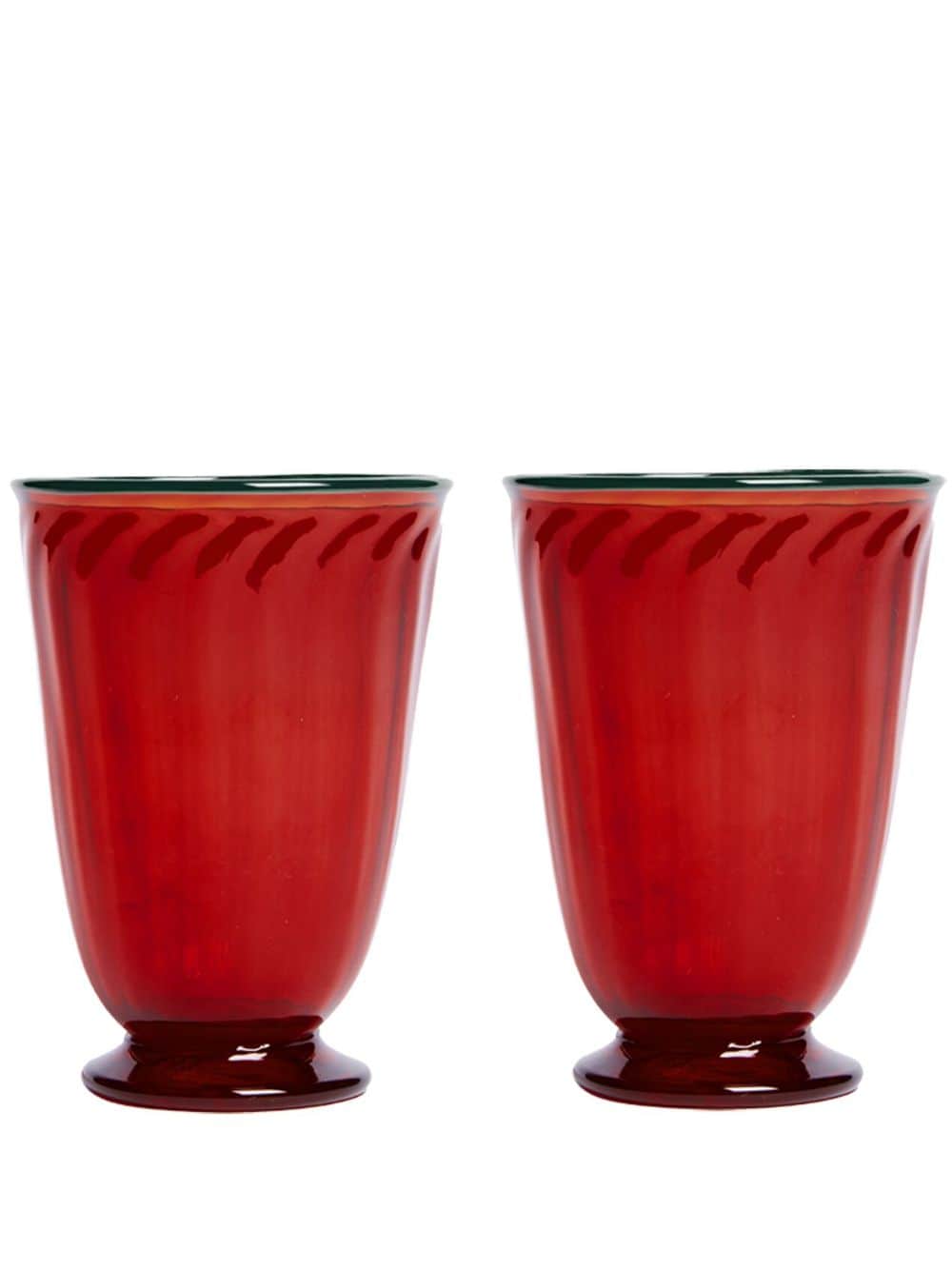 La DoubleJ Set aus zwei Rainbow Murano-Gläsern - Rot von La DoubleJ