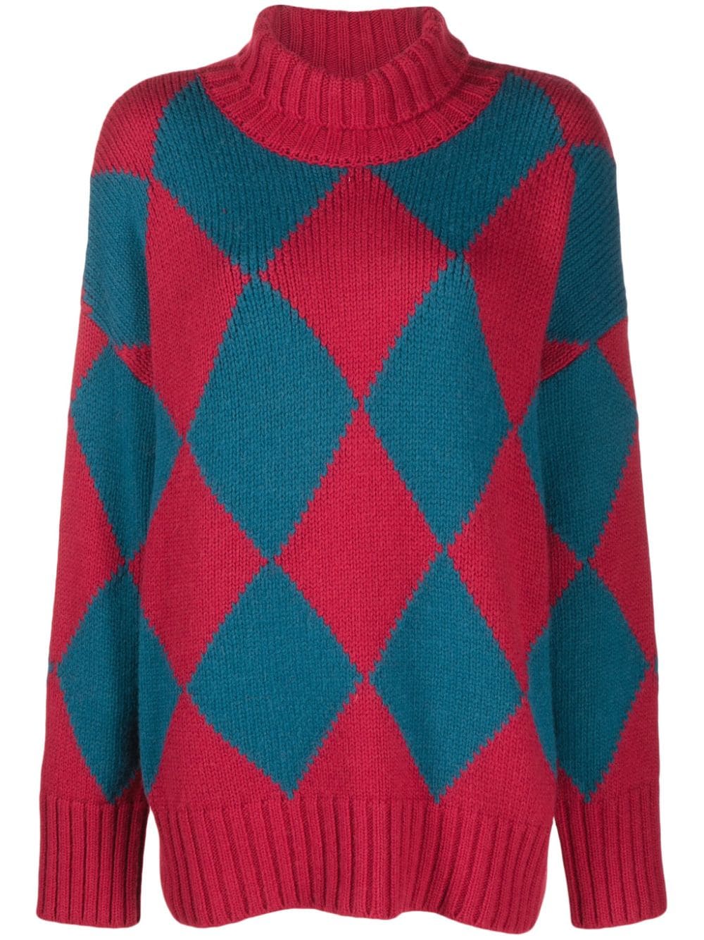 La DoubleJ Intarsien-Pullover mit Argyle-Muster - Blau von La DoubleJ