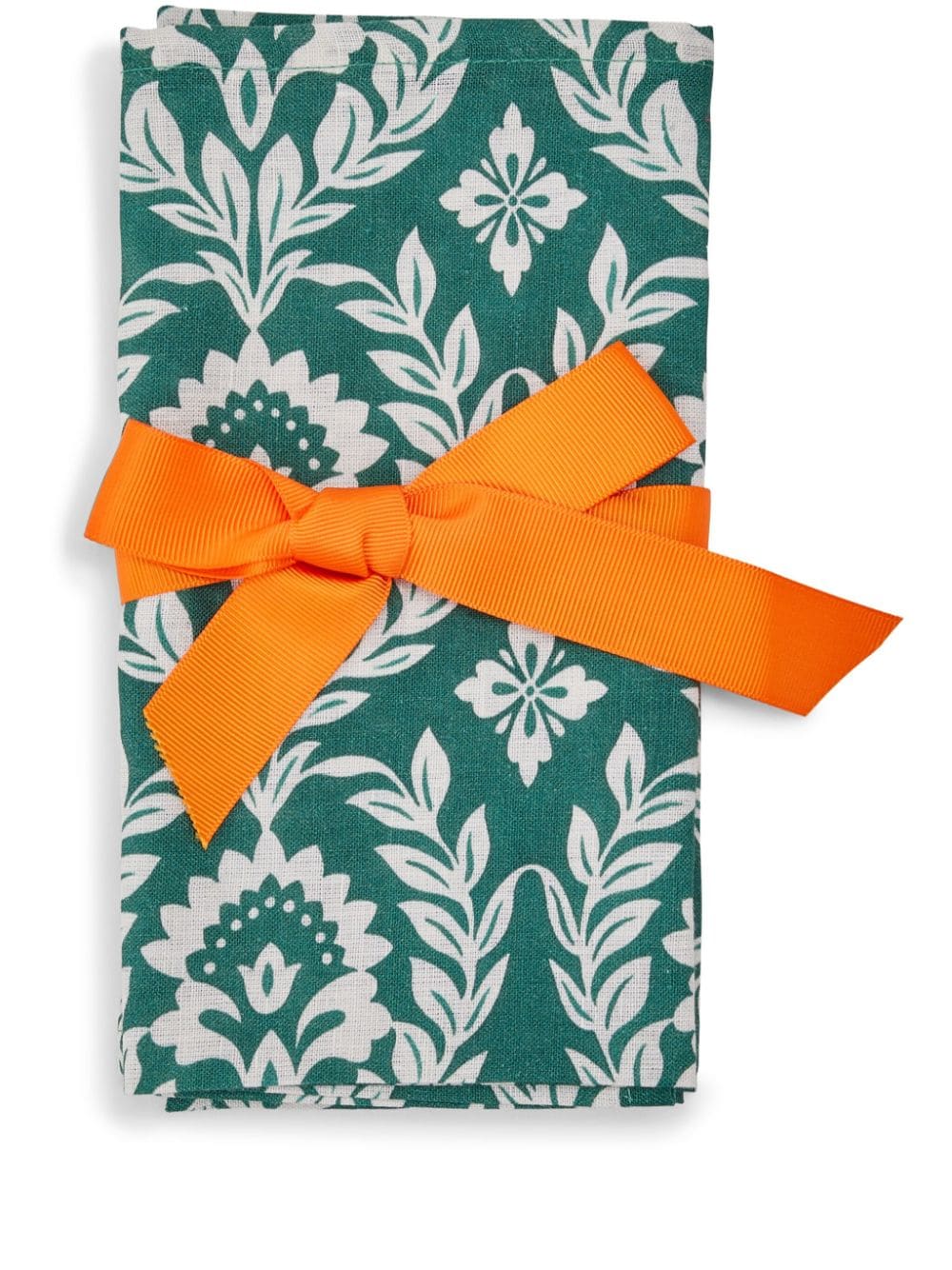 La DoubleJ Leinenservietten-Set mit Blumen-Print (45cm x 45cm) - Grün von La DoubleJ