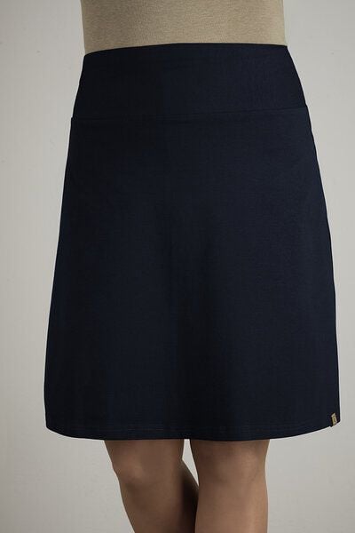 La Gitana Damen Rock A- Linie, „June“ mit elastischem Bündchen aus zertifiziertem Bio Baumwolljersey – fair & nachhaltig. von La Gitana