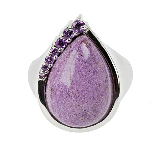 La Luna Design Damen-Ring aus Silber 925 mit Purpurit und Amethyst (53 (16.9)) von La Luna