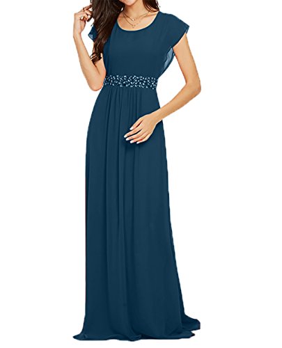 La_Marie Braut Chiffon Langes Abendkleider Ballkleider Partykleider Festlichkleider Lang Neu-38 Tinte Blau von La_Marie Braut