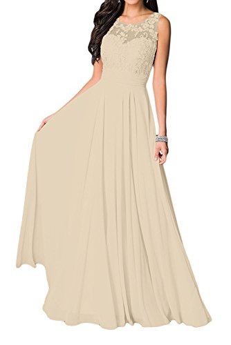 La_Marie Braut Damen Hell Champagner U-Ausschnitt Langes Abendkleider Brautmutter Kleider Jugendweihe Kleider Mit Spitze -36 Hell Champagner La_Marie Braut Damen Hell Champagner U-Ausschnitt Langes Abendkleider Brautmutter Kleider Jugendweihe Kleider Mit Spitze -36 Hell Champagner von La_Marie Braut