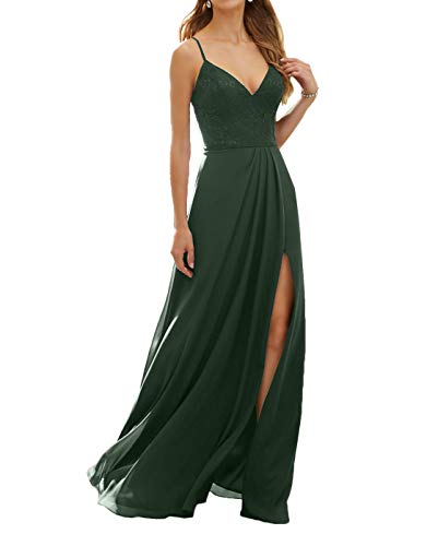 La_Marie Braut Dunkel Gruen Elegant Abendkleider Ballkleider Spitze Brautmutterkleider A-Linie Lang Chiffon Damen Kleider Neu -38 Dunkel Gruen von La_Marie Braut