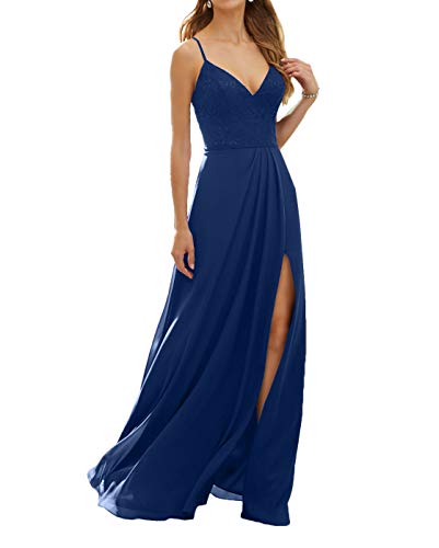 La_Marie Braut Royal Blau Elegant Abendkleider Ballkleider Spitze Brautmutterkleider A-Linie Lang Chiffon Damen Kleider Neu -32 Royal Blau von La_Marie Braut