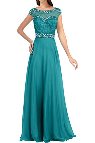 La_Marie Braut Tuerkis Chiffon Spitze Lang Abendkleider Abiballkleider Abschlussballkleider Partykleider neu-36 Tuerkis von La_Marie Braut