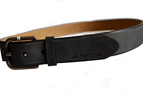 Cintura Pelle La Martina Uomo Herren Gürtel Pelle 100% Leder Schwarz 023B39 Taglia 95 von La Martina